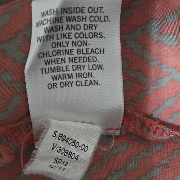 BANANA REPUBLIC Orange Tan Herringbone Print Skirt Sash Belt And Pockets Size 12 - Picture 10 of 11